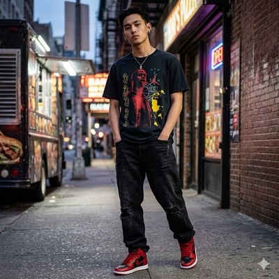 Nike Air Jordan Travis Scott T Shirt L Black Graphic Cactus Jack Streetwear