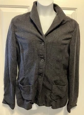 Vtg LANVIN PARIS Gray Jacket Coat Size L Angora Cashgora Wool 46 Large Sz 10