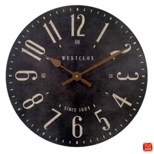 Westclox 15.5" Vintage Wall Clock, Black, Analog, Indoor