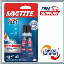 Loctite Super Glue Liquid, Clear, 0.07 fl oz Tube, 2 Pack Superglue for Plastic
