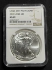 2011 American Eagle 25th Anniversary Silver Dollar $1 MS69 NGC - One Day Sale!!!