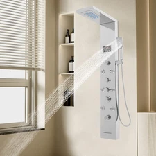 6-in-1 Smart Shower Panel Mechanism Sets with LED Display Wall Mounted Full Body