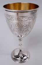 George Unite Goblet Antique Victorian Classical English Sterling Silver 1865