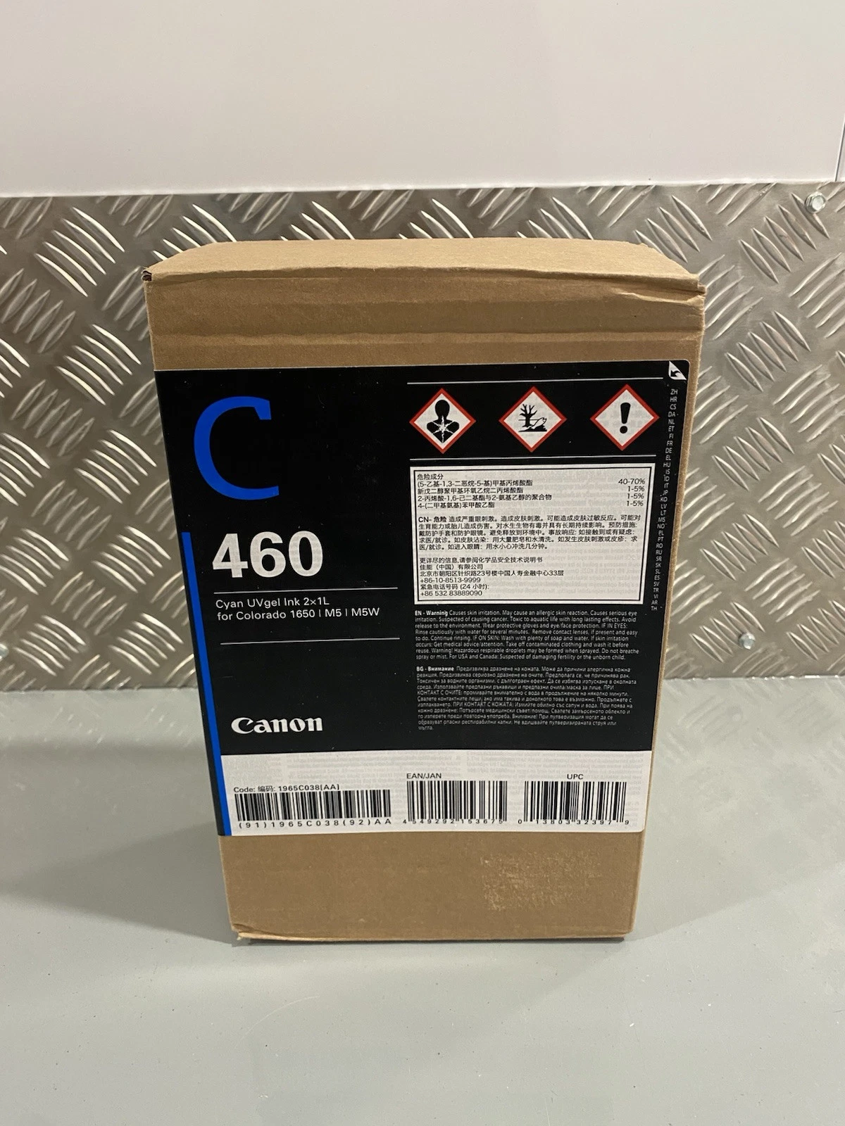 Canon UVgel 460 Cyan Ink 2x1L Bottles Colorado 1650 M5 M5W 1965C038AA Brand New