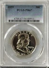 1959 PROOF FRANKLIN HALF PCGS PR67, BRILLIANT, NO SPOTS, HAZE OR TONING