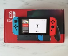 Nintendo Switch 32GB Neon Red & Blue Joy-Cons Boxed Bundle Very Good Condition