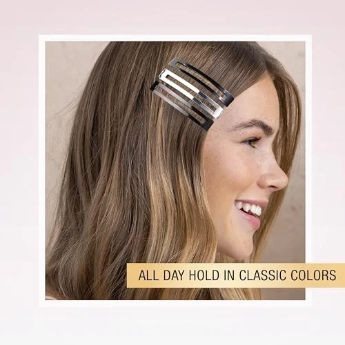 Scunci No-Slip Grip Open Center Stay Tight Barrettes, Assorted Colors, 6-Count - Image 3 of 4