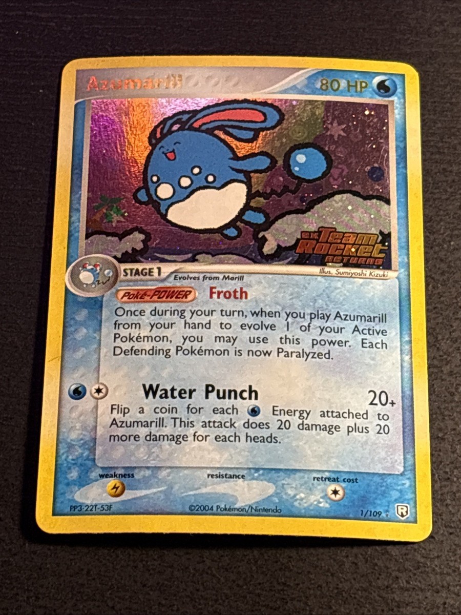 Azumarill 1/109 Pokemon Team Rocket Returns Reverse Holo Foil