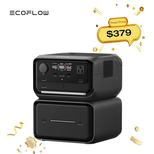 EcoFlow 858Wh Portable Power Station River 3 Plus with EB600 Extra Battery