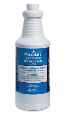 ORGANIC MicroLife Ocean Harvest, Liquid SUPER Fertilizer, 1 quart bottle, 4-2-3