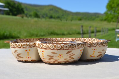 Temp-tations Old World Divided Daisy Serving Dish - Brown