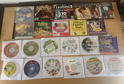 Lot of Vintage Windows 95/97/98 Educational Software Maps Card Games Misc