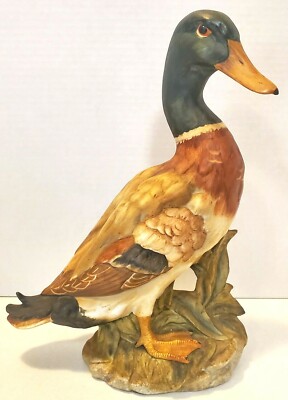 Vintage Angeline Original Porcelain Mallard Duck Handpainted