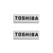 Distintivo logo giradischi Toshiba per parapolvere metallo 38 mm (1,49") X 12,5 mm (0,49")