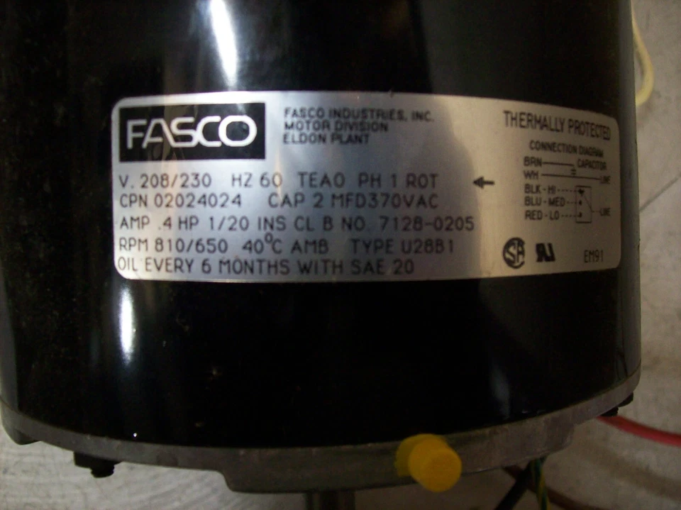 Fasco Genuine Motor 7128-0205 / McQuay 02024024 - Image 3 of 4