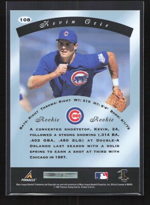 1997 Pinnacle Certified - Rookie Kevin Orie #108 Red for sale