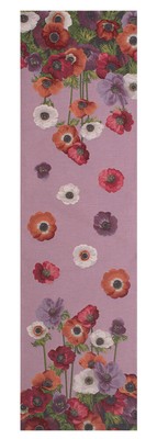 Anemones Pink European Woven Jacquard Tapestry Table Runner Decorative Mat