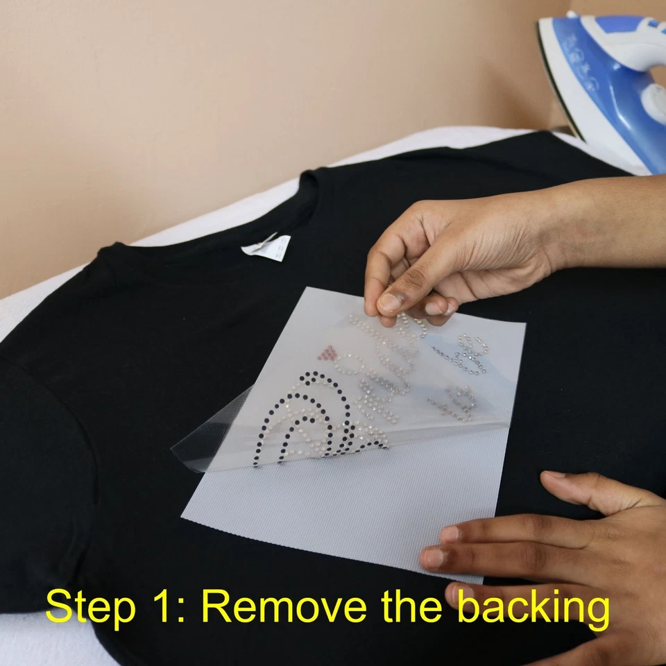 Christmas Candy Cane Love Rhinestone/ Diamante Transfer Hotfix Iron on Motif - Image 3 of 4