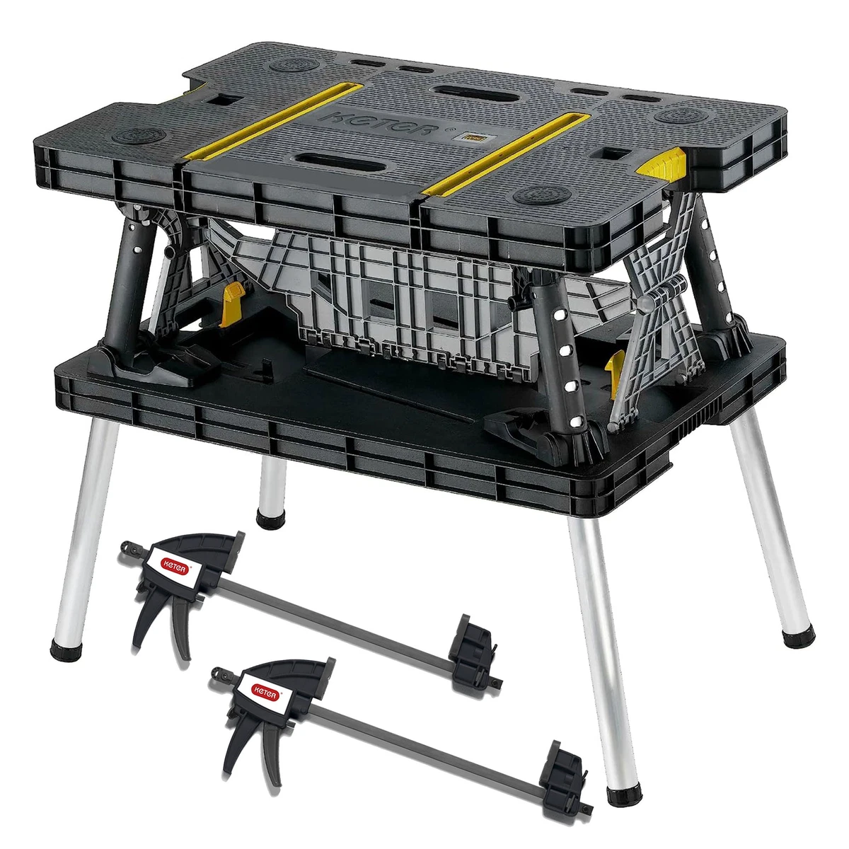 Portable clearance clamping workbench
