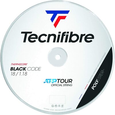 Tecnifibre BLACK CODE Tennissaite - 1,18mm/18G - 200m Rolle - Schwarz - BlackCode