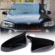 Pair Glossy Black M Bull Style Mirror Cover Caps For BMW X5 X6 E70 E71 2007-2013