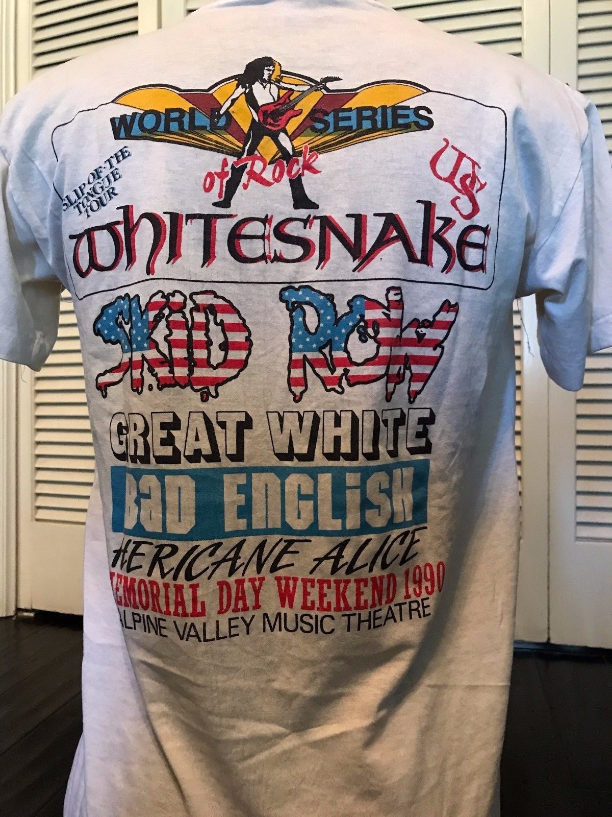 FILA Camicia vintage 1990 Poison Dio Row Vixen Whitesnake Tour taglia media rock metallo