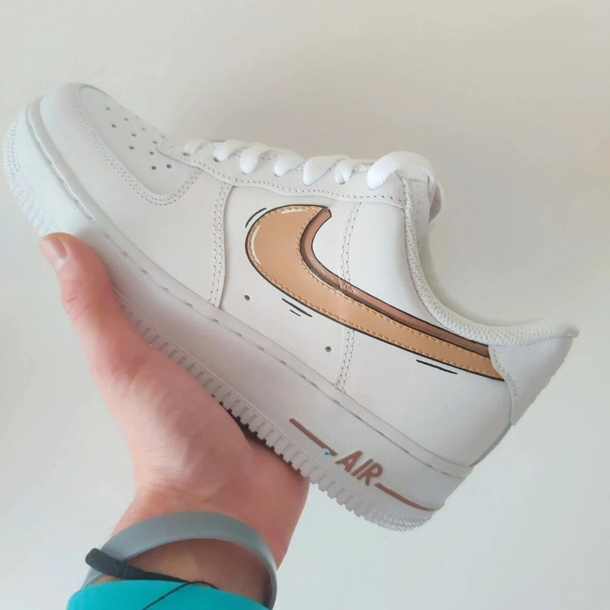 WOMANS CUSTOM SWOOSH LV TAN AF1 