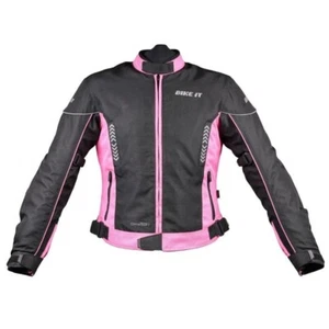 Ladies Textile Waterproof Jacket Insignia Black Pink Womens Road Motorcycle