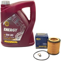 MotoröL Set 5W-30 5 Liter + ÖLfilter SH 4032 P FüR BMW 1Er 3Er 5Er E61 6Er 7Er