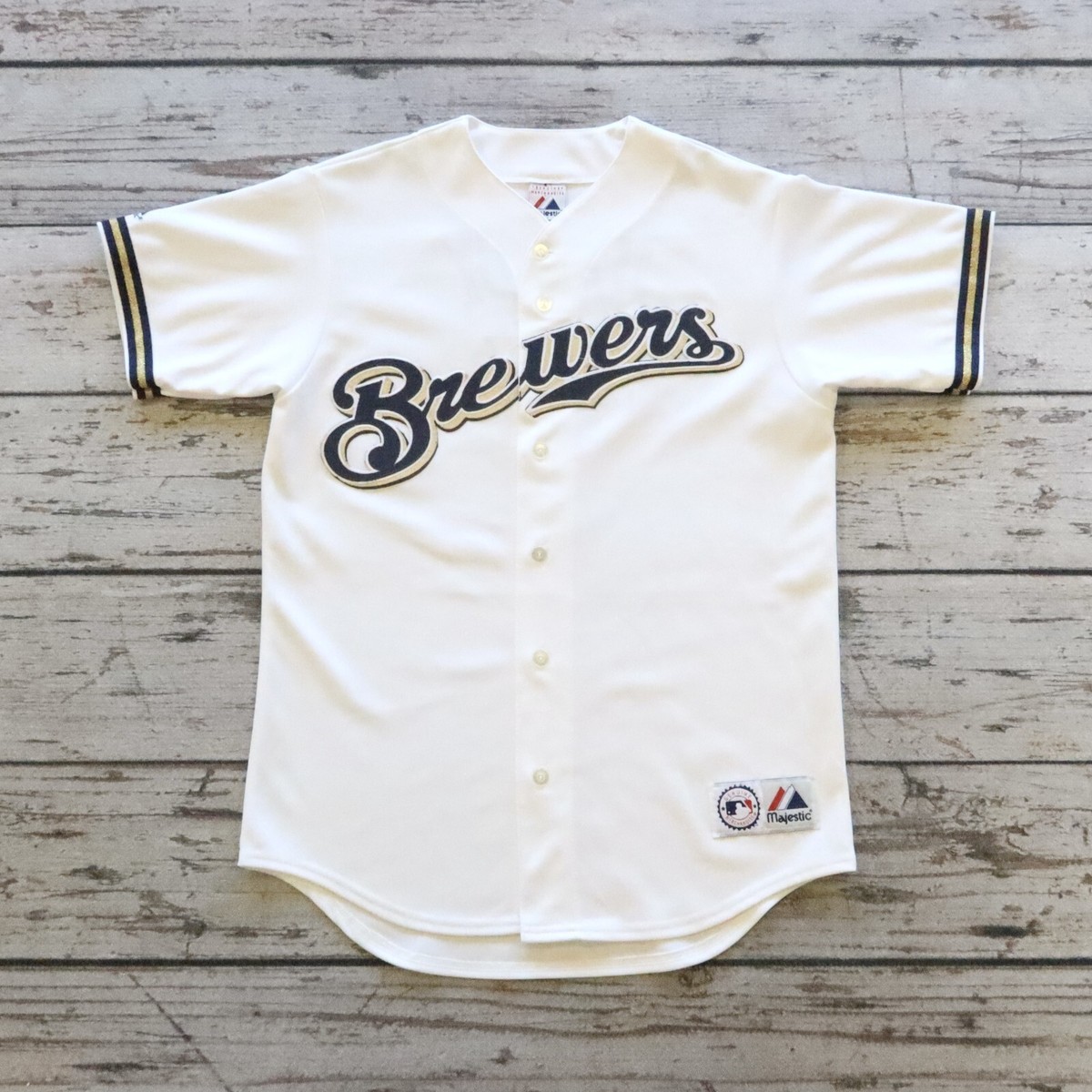 Vintage Milwaukee Brewers Majestic JJ Hardy Baseball Jersey Made