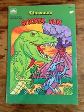 Vtg 80s Dinosaurs Sticker Fun Unused Complete Golden Book 1984