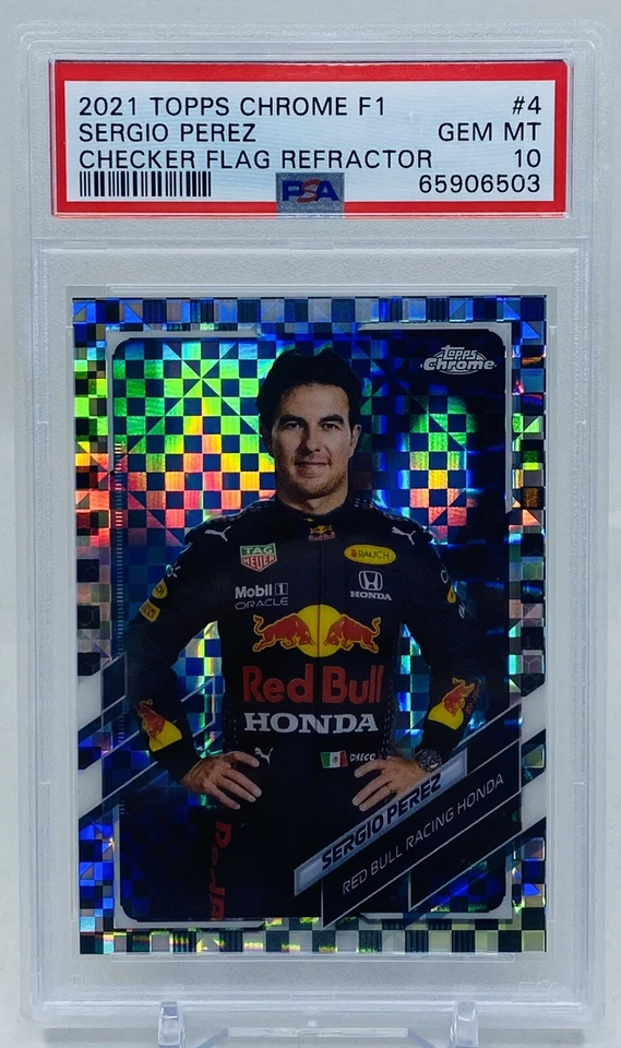 2021 Topps Chrome Formula 1 Sergio Perez #4 Checker Flag F1 PSA 10 - Image 2 of 3
