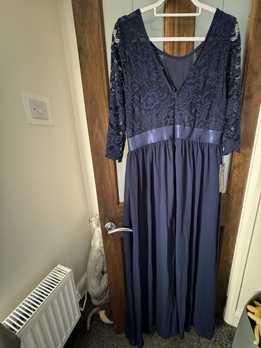 Ever Pretty Beautiful Navy Evening Dress - Size 18 - New - Picture 2 of 5