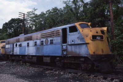 Unbekannte alte Eisenbahn Zug Lok FL9 Amtrak ? New Haven? Foto Dia