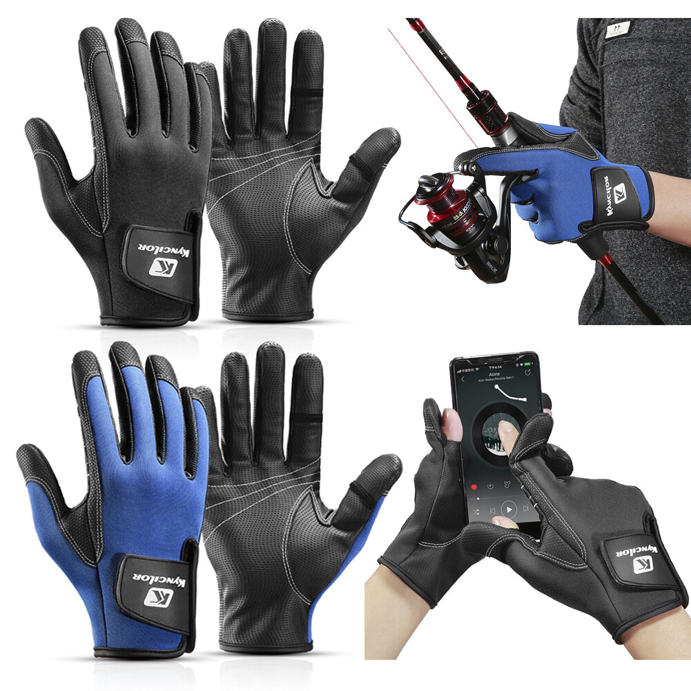 Slits Full Finger Fishing Gloves Thermal Waterproof Touch Screen