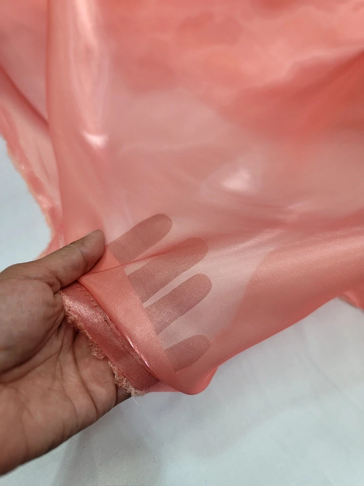 Coral Sheer Organza For Fashion Crafts Decorations Organdy Fabric By the Yard - Image 2 of 4