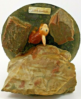 置物 bunnie forest Petrified Forest Wood Souvenir With Bunny Figurine Resin Base | eBay