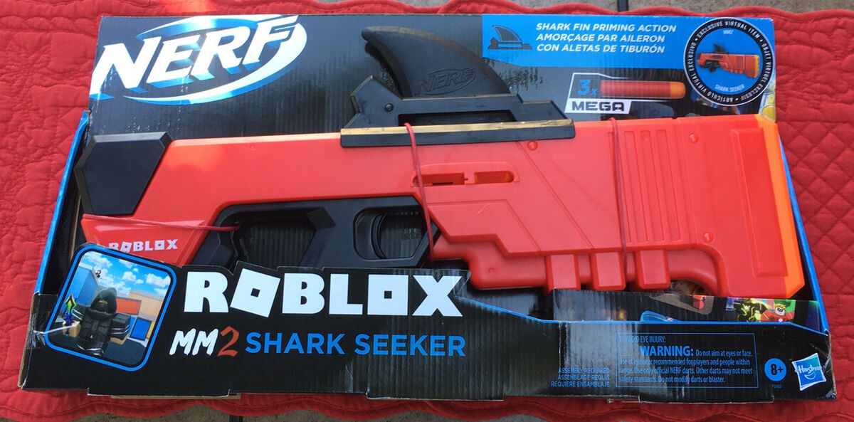 NERF Roblox MM2: Shark Seeker Dart Blaster, Shark-Fin Priming Action  195166124346