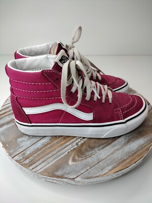 VANS Skate Shoes Hi Top Dark Pink Mens 4 Womens 5.5 OG 614992