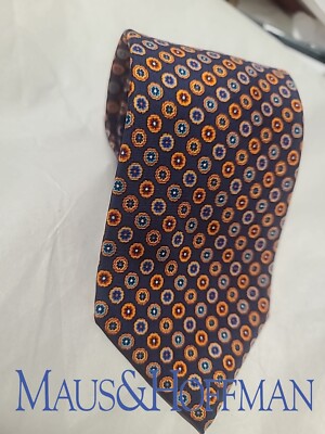 MAUS & HOFFMAN [ MULTI-COLOR ] men's tie 100% Silk Made in Italy