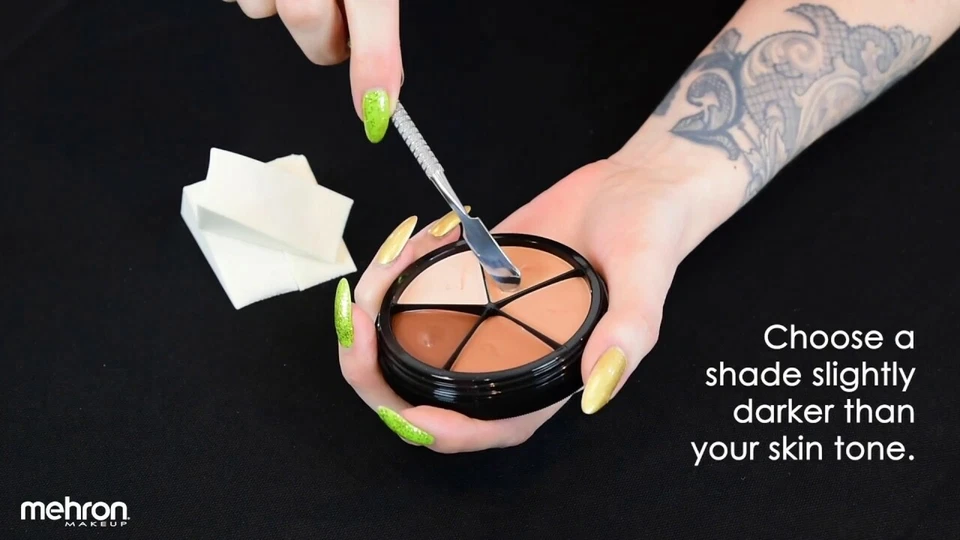 Wedding Tattoo Cover Makeup Mehron scar birthmark hide skin concealer actor job - image 4 of 4