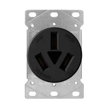 ELEGRP 50 Amp 125/250V NEMA 10-50R Flush Mount Power Outlet, Single Straight