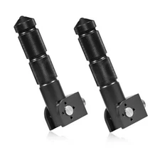 2 PCS Motorcycle Foldable Foot Pegs, 90 Degree Fixed CNC Aluminum Folding Black