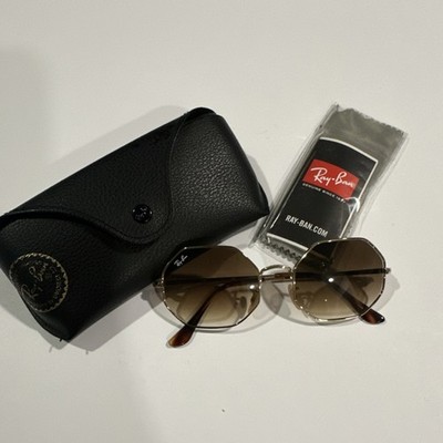 Ray-Ban Octagon Sunglasses Gold Frame Brown Lens Women