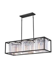 Hinkley Lighting 4556 Giada 3 Light 38"W Crystal Linear - Black