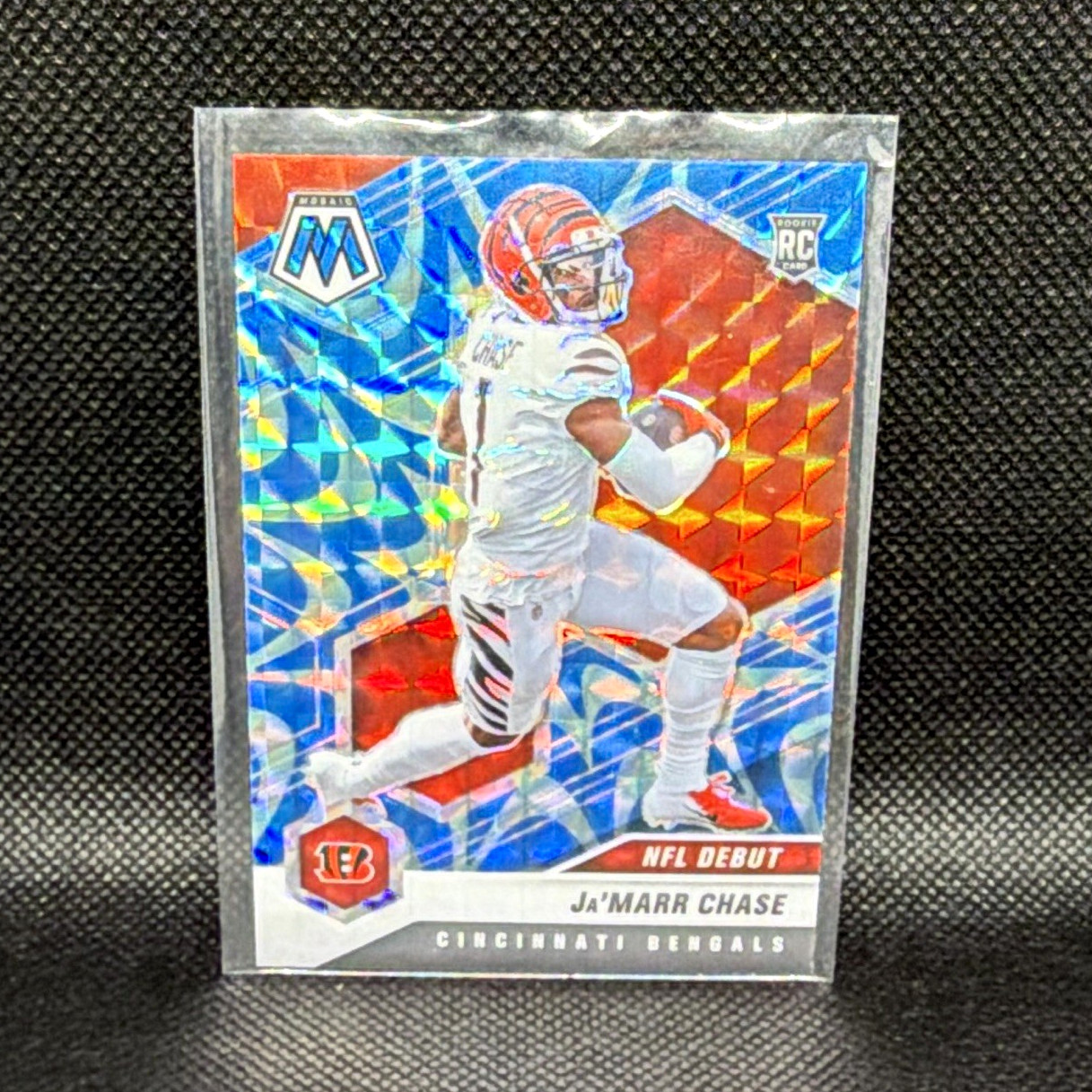 Panini 2021 Mosaic Ja'Marr Chase Reactive Blue Prizm NFL Debut RC #247