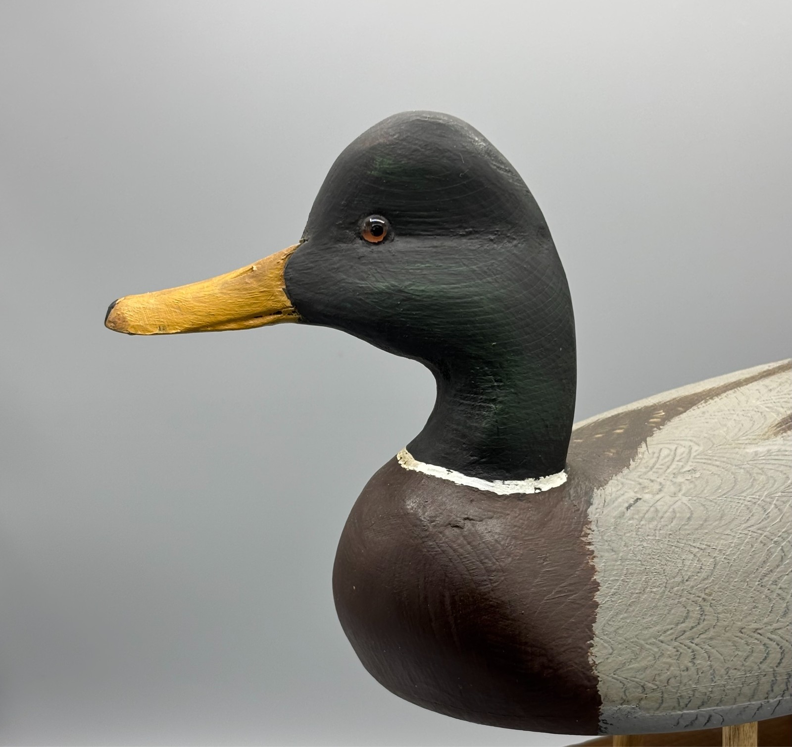 SIGNED TOM HUMBERSTONE (UPSTATE NY) TURNED HEAD MALLARD DRAKE - EXC COND
