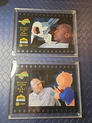 1996 Space Jam Michael Jordan CelCard Set Bugs Bunny Porky Pig Lmt Ed Film Cell 