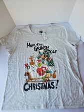 NWT How The Grinch Stole Christmas Light Heathered Gray Tee Shirt Plus Size XXL