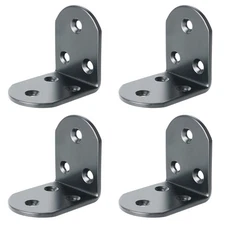 Alise 4Pcs Stainless Steel L Brackets for Shelves Black, Small Floating Shelf...